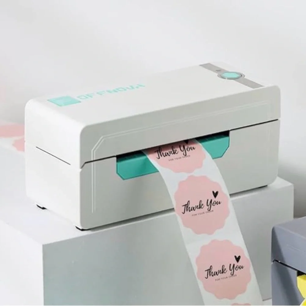 Thermal Pink Scalloped Labels Stickers Roll Customize with your personal printer